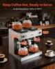 VEVOR Commercial Drip Coffee Maker, 24 Cups Coffee-Maker Machine with 4 Glass Carafes and 4 Decanter Warmer Plates