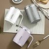 1pc Stainless Steel Cups With Lid; 16 Oz 304 Stainless Steel Tumblers Durable Coffee Mug With Splash Proof Sliding Lid; Drink With Lid Open; Plas