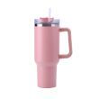 30OZ Straw Coffee Insulation Cup With Handle Portable Car Stainless Steel Water Bottle LargeCapacity Travel BPA Free Thermal Mug (Capacity: 1PC, Color: 30oz Pink)